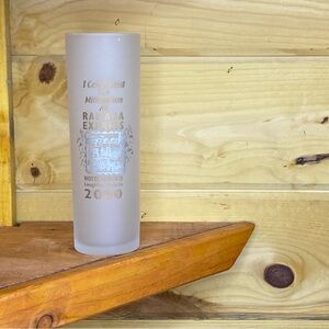 Frosted Glass with Gold Text